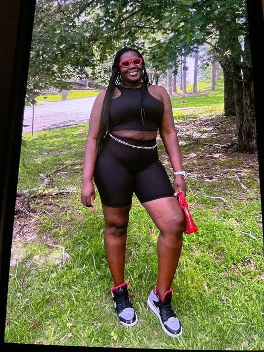 Cropped Biker Set
