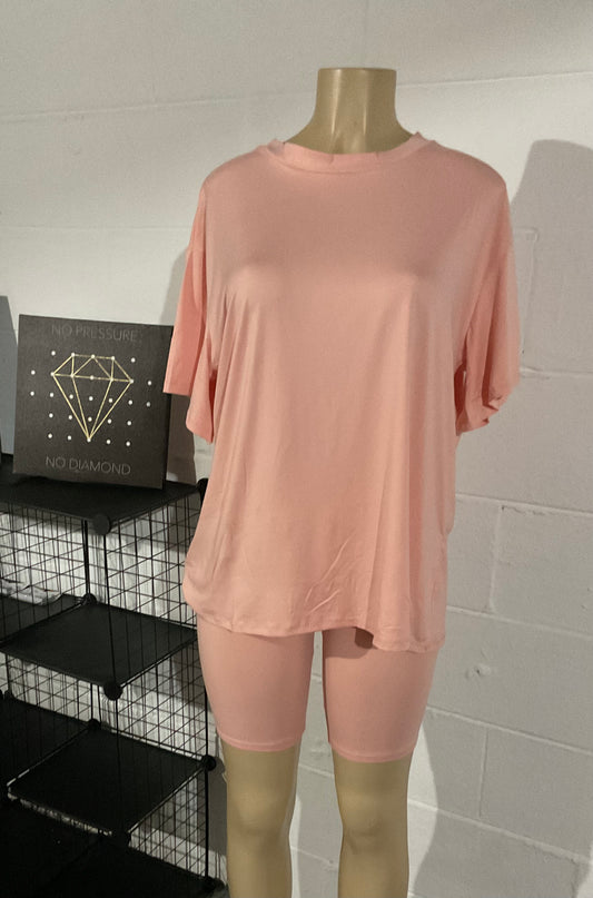 Oversized Shirt Biker Set