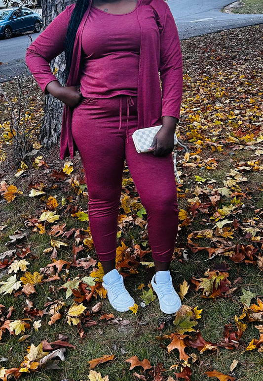 Maroon 3pc Set
