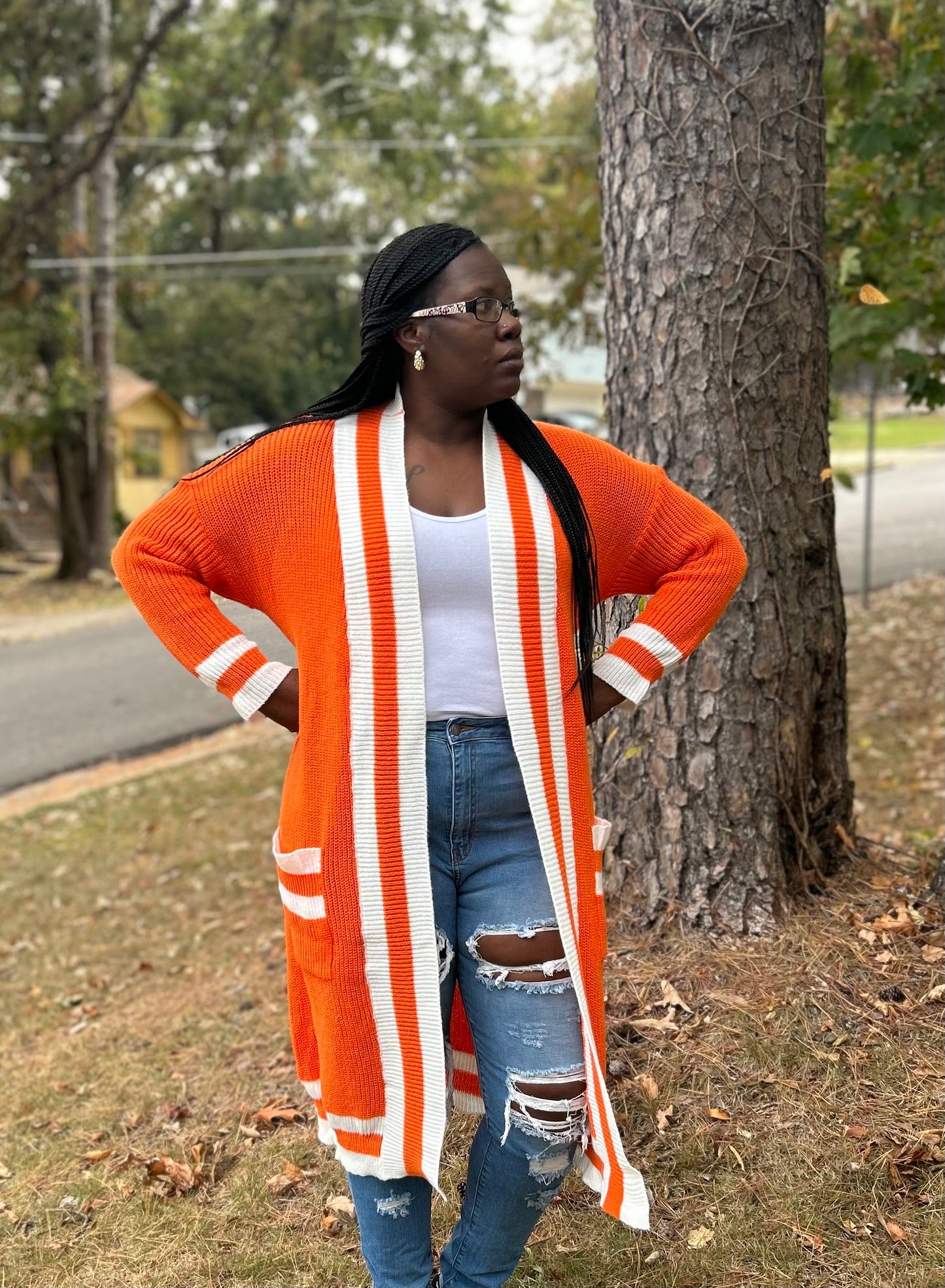 Orange Sweater Duster
